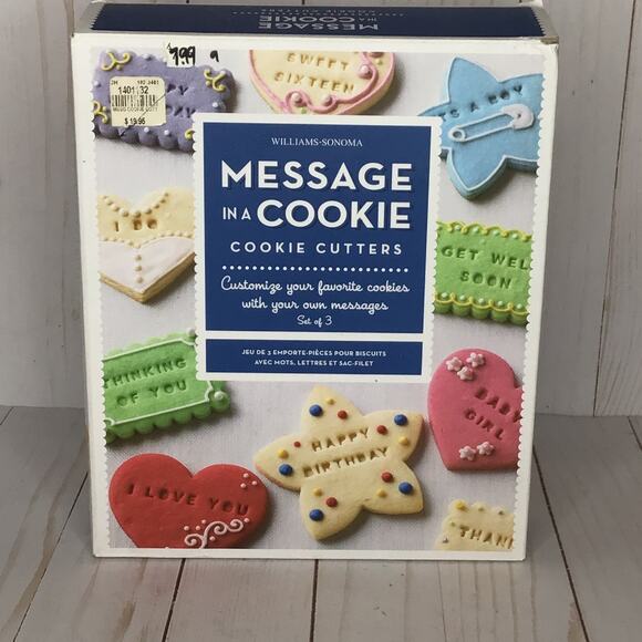 Williams Sonoma "Message in a Cookie" Cookie Cutter Set New in Box - Picture 1 of 6